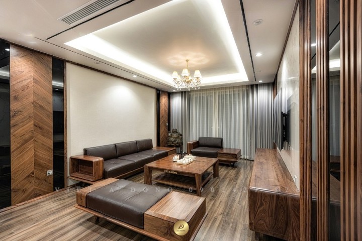 Sofa gỗ óc chó SF-06